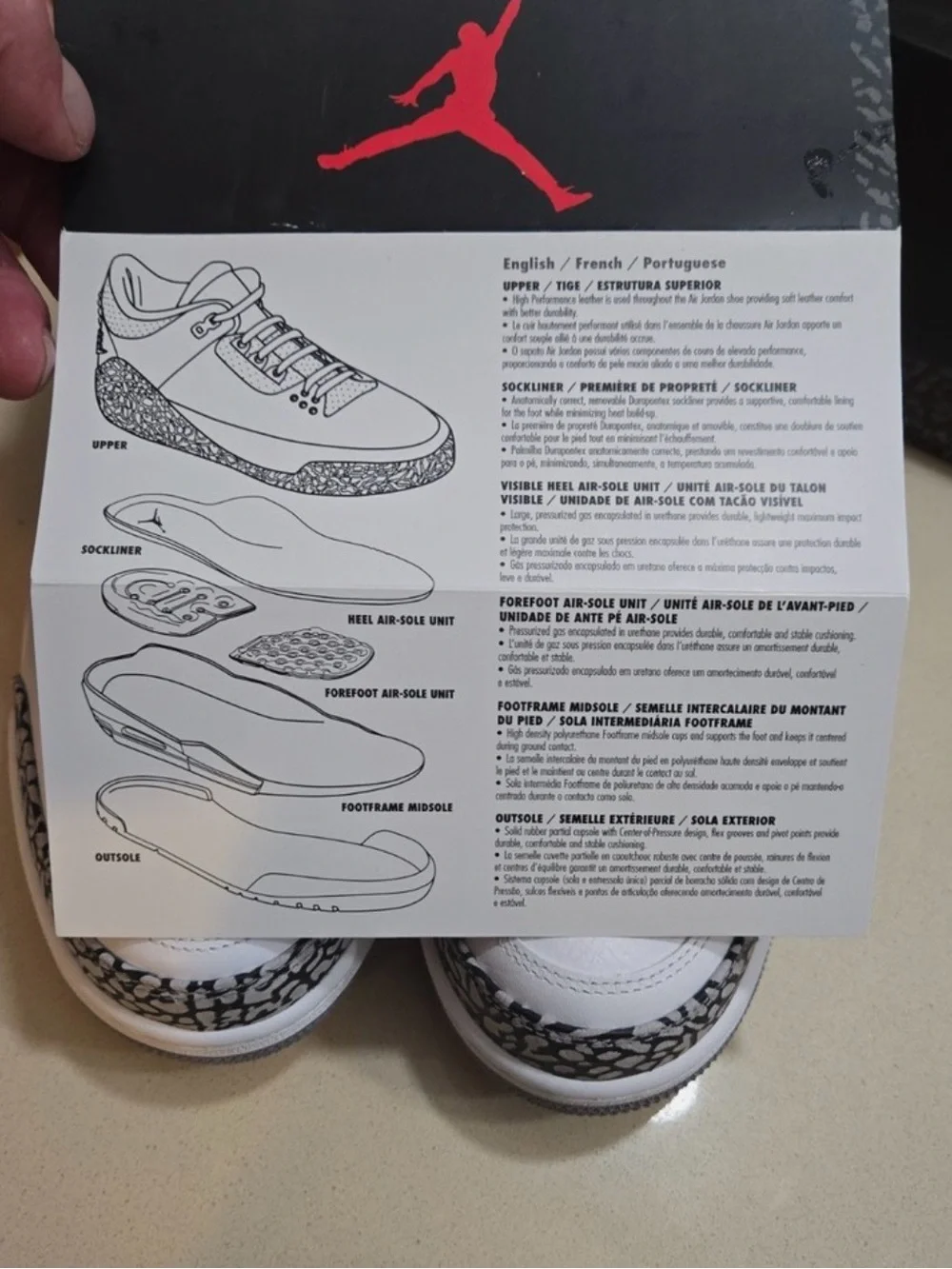 Air Jordan 3 Retro 88 White/Red Elephant Print Sneakers